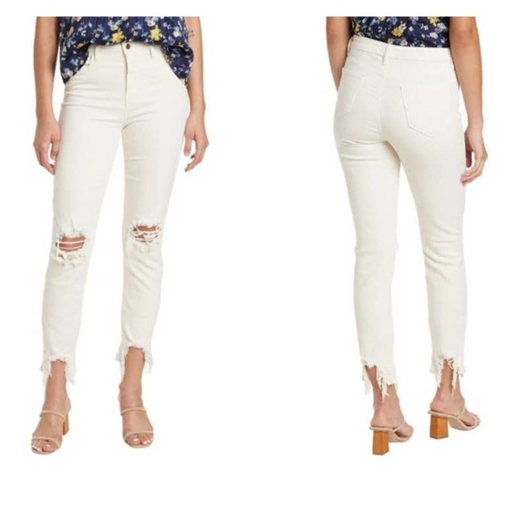 L'AGENCE Denim - #20 L’agence NWOT Vintage White High Line High Rise Distressed Skinny Jeans